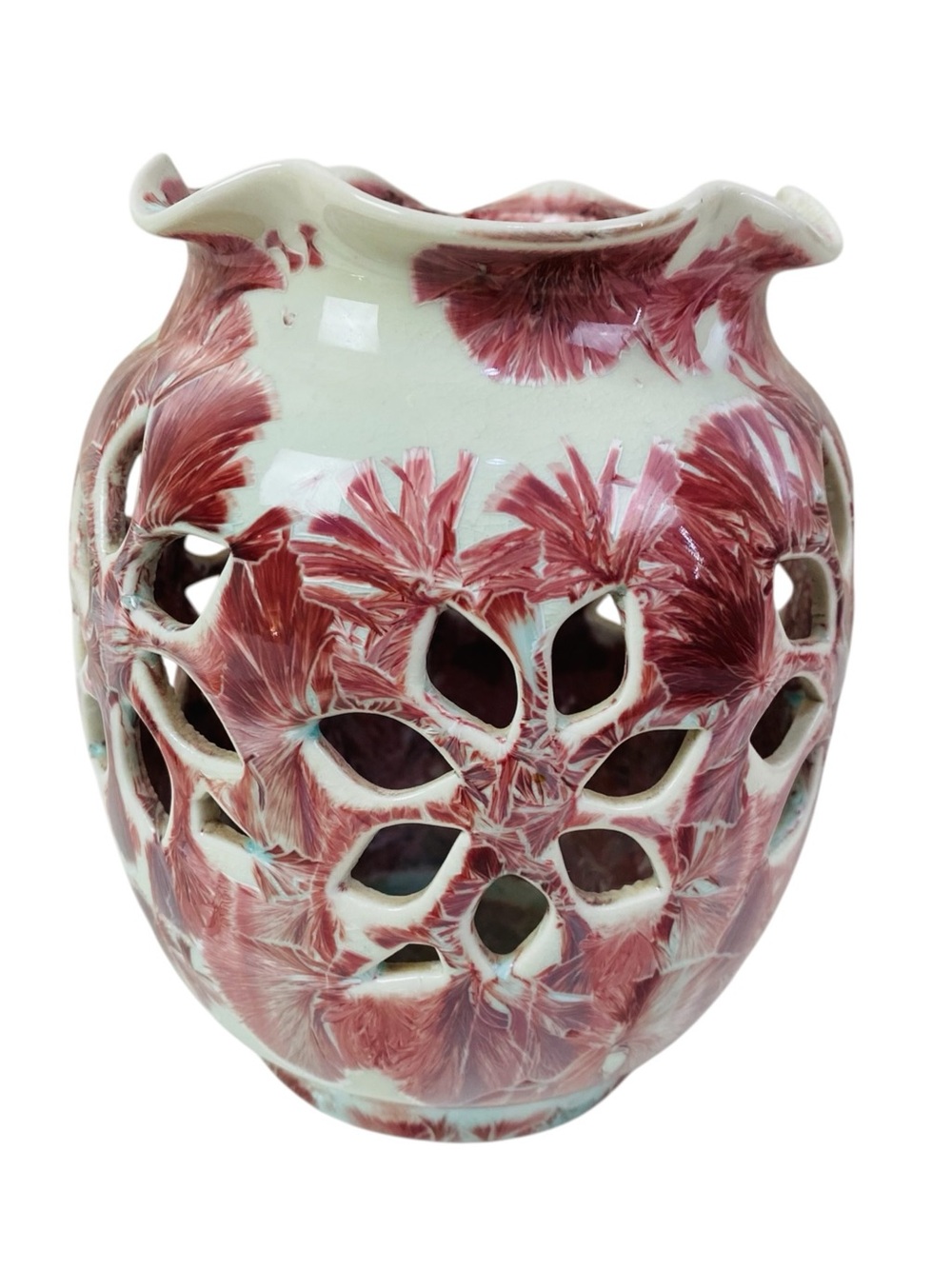 Duly Mitchell Crystalline Glazed Ceramic Art Vase Signed 7”